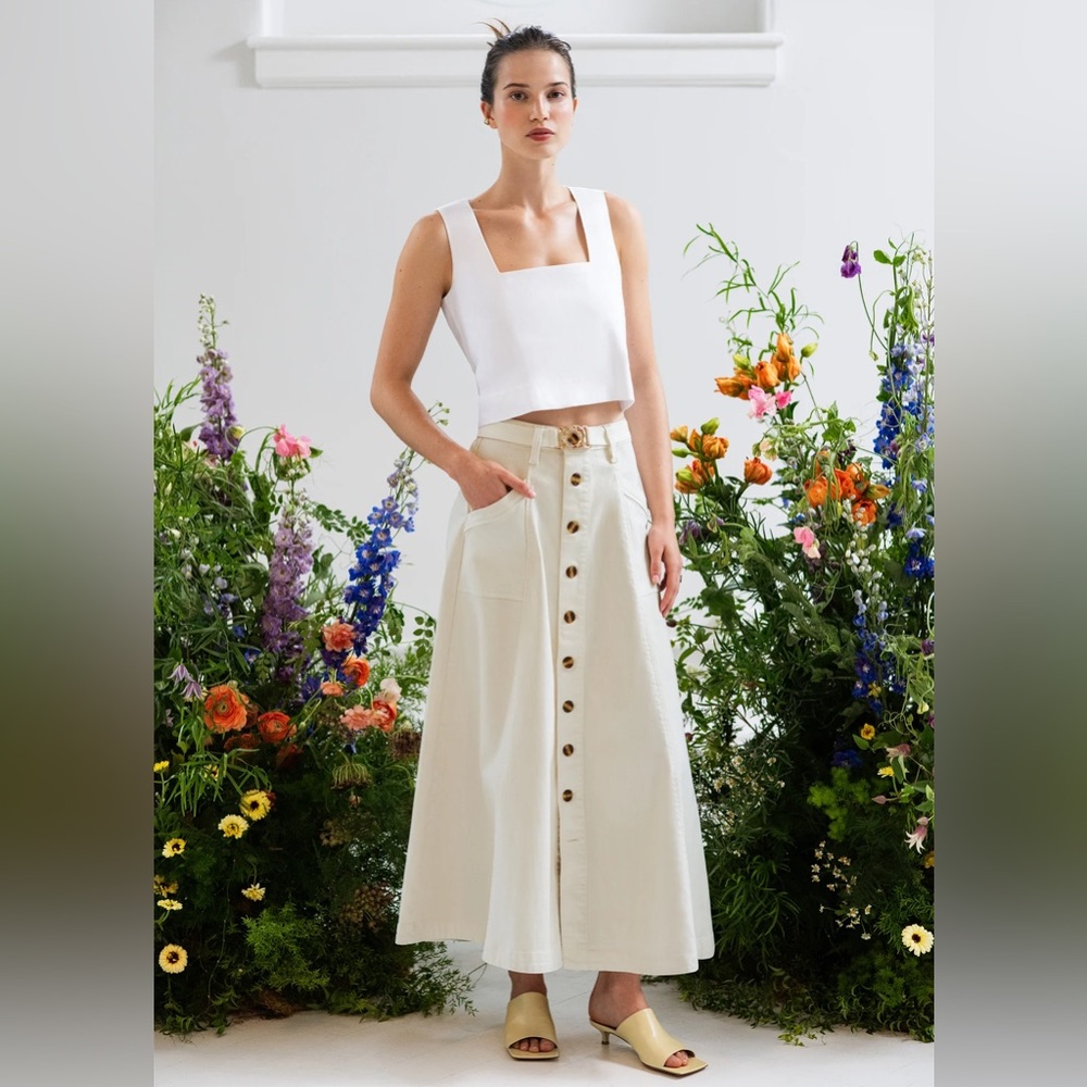 Favorite Daughter The Lila Midi Skirt Sz 14 - Picture 4 of 14